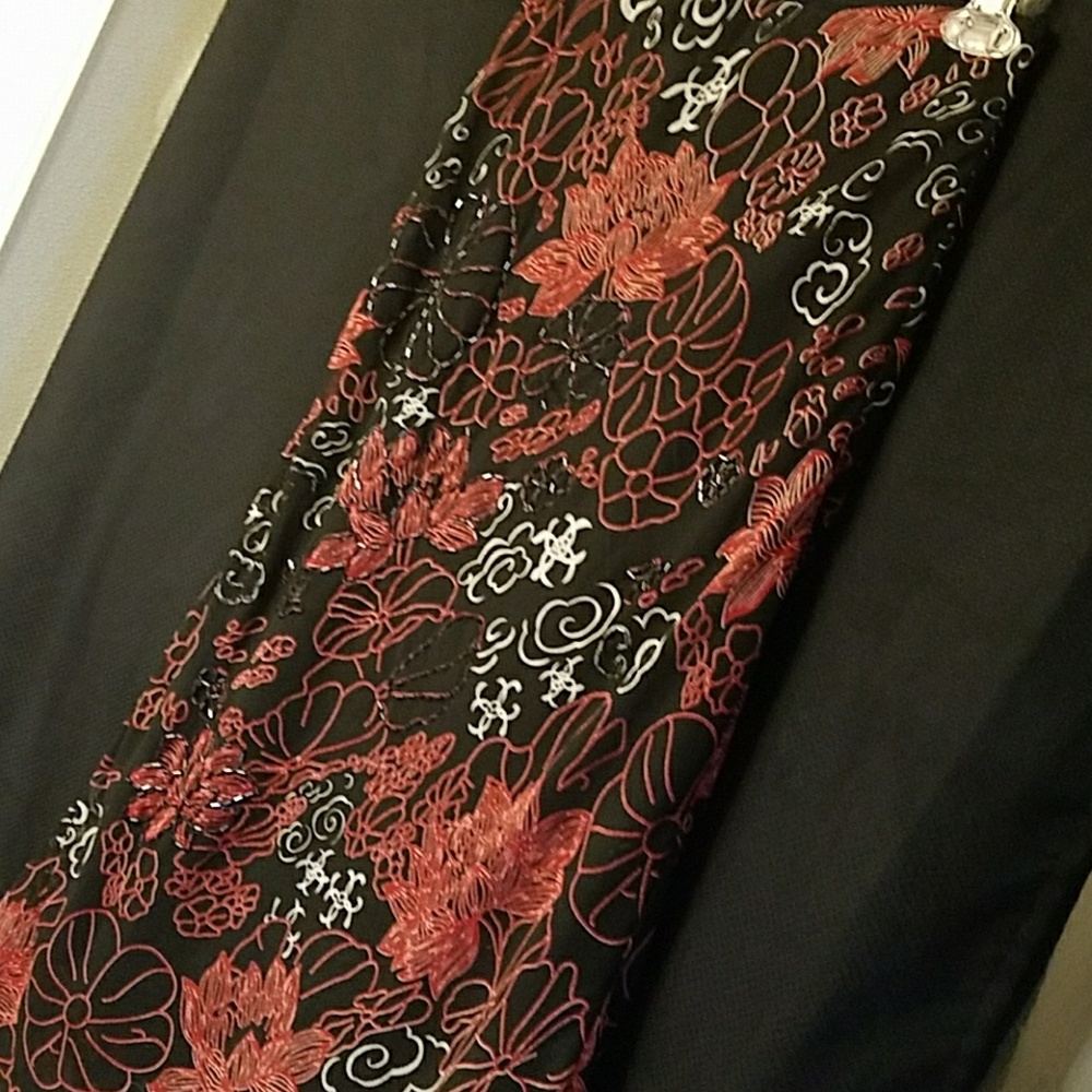 Beaded Sheer lined skirt.